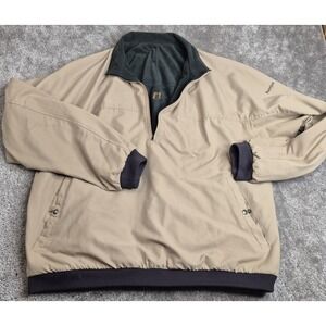 FootJoy Tan Green Fleece 1/4 Zip Reversible Men's‎ Golf Pullover Size XXL